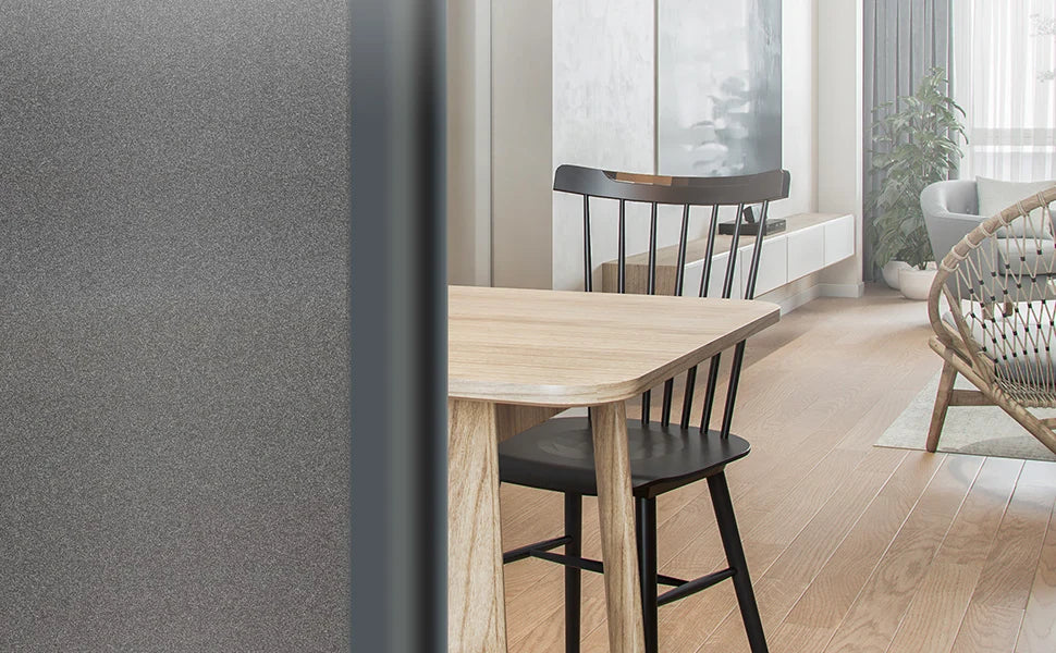 Gray Matte Window Film Privacy Stained Glass Film Static Cling Self Adhesive Film Frosted UV Protective Glass Vinyl for Home