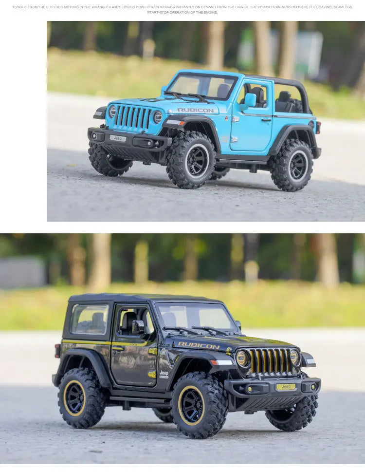 1:32 Jeep Wrangler Rubicon Alloy Off Road Diecast Model Hight Simulation Sound Light  Toy Collect Hobby Model Ornaments Gift