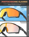 Photochromism blue red black bicycle cycling glasses men riding Cycling Sunglasses sport bike cycling women fishing goggle UV400