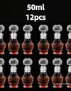 50ml 100ml 6pcs 12pcs Whisky Glass Liquor Bottle French Carved For Alcohol Wedding Gifts Wine Mini Container Storage Favour Set