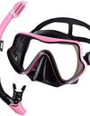 Scuba Diving Mask Snorkel Set For Adults Tempered Glass Professional Panoramic Snorkeling Gear Swimming Training Snorkel Kit