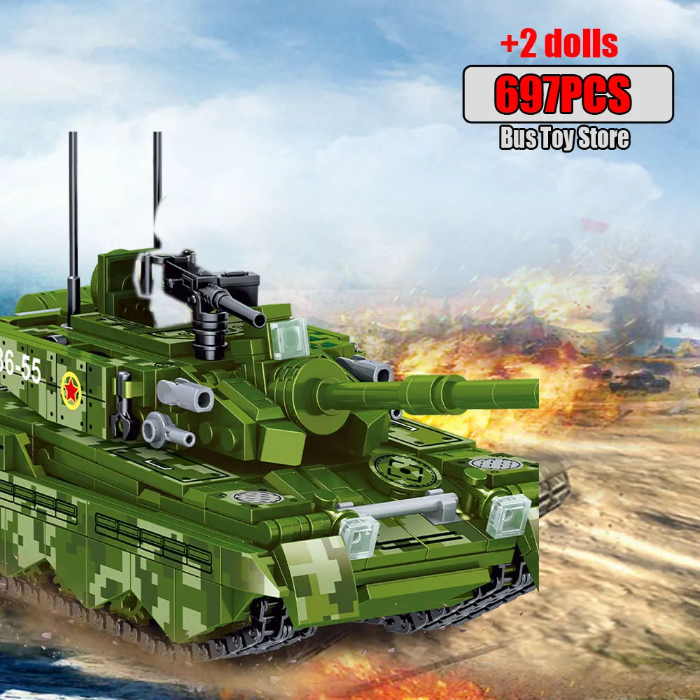 WW2 Military Dongfeng 21 Missile Transportation Car Model Weapons Series Military Leopard II 99A Tank World War II DIY Toys Gift