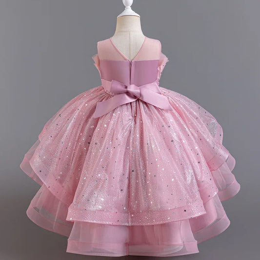 Sleeveless Tulle Performance Gown with Train