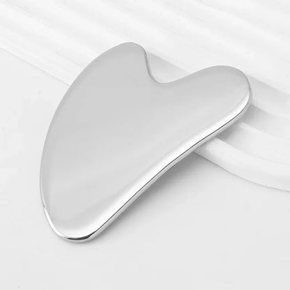 Gua Sha Board Heart Shape Stainless Steel Muscle Massage Tissue Therapy Scraping Plate Promote Blood Circulation Body Relaxation