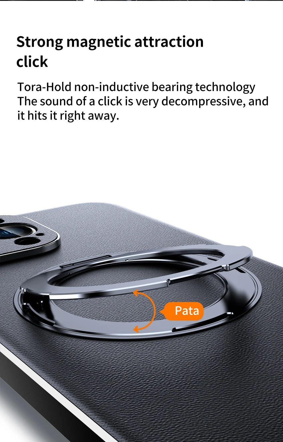 Leather for Magsafe Case for iPhone 16 15 14 Pro Max 16Pro Ring Luxury Lens Protection Holder Phone Back Cover