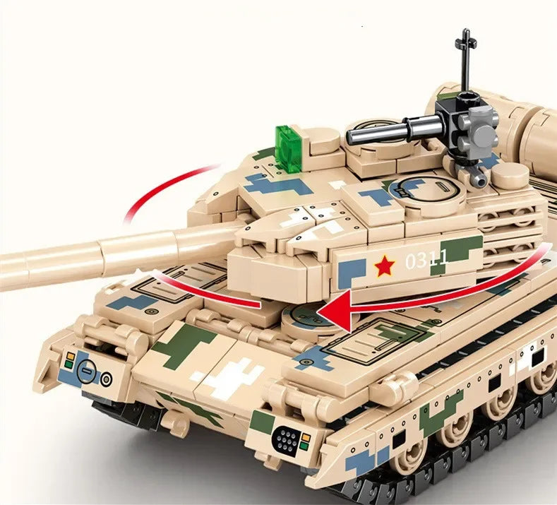 Blocks Chinese military tank chariot Model action figure social games s toys boy birthday gift room decoration ornament