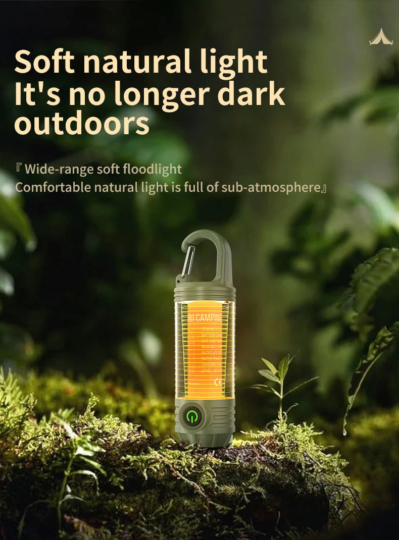 Rechargeable LED Camping Light Hanging Flashlight with 3 Light Modes SOS Emergency Portable Lantern