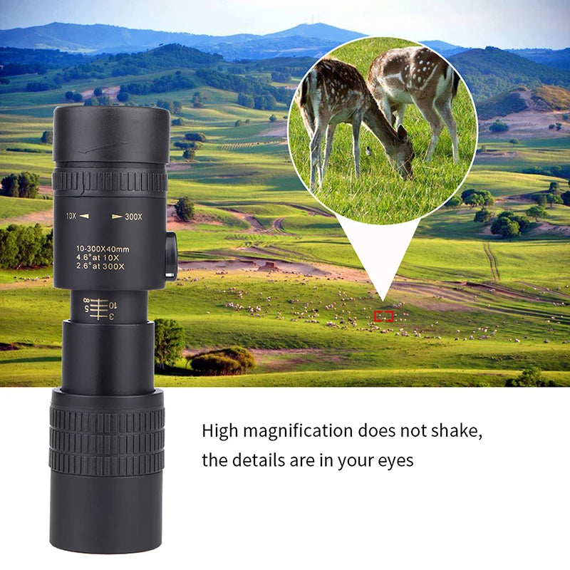 Outdoor 300X40 Zoom Len Spin Monoculars Professional Long Range Telescope Mobile Phone Photo Binoculars