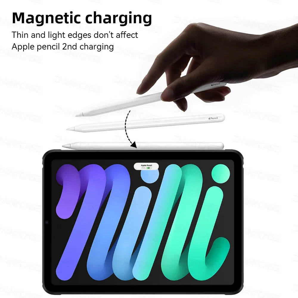 For iPad Pro 11 Case 10.2 9/8/7th Generation 9.7 5/6th Air 4/5 10.9 10.5 10th 10.9 mini 4 5 6 Silicon Transparent Cover Funda