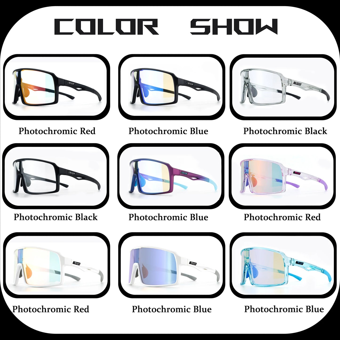 Photochromic Cycling Sunglasses UV400 Sports Bike Eyewear