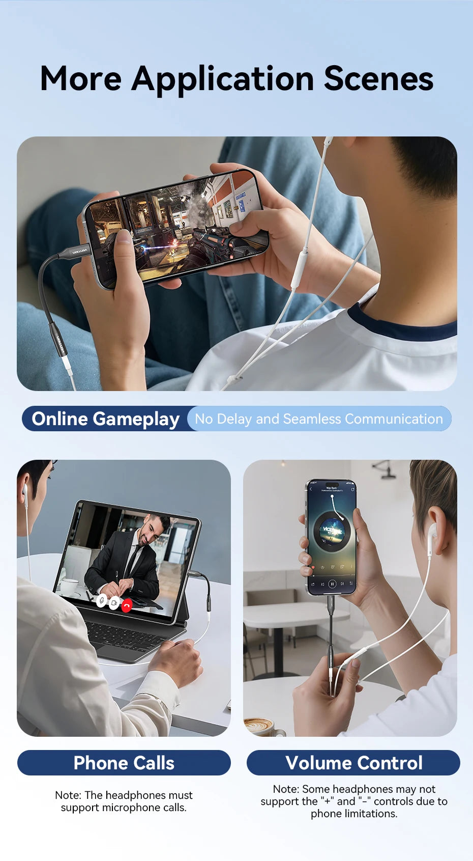 DAC USB Type C to 3.5mm Earphone Jack Audio Headphone Adapter for Samsung Galaxy S24 iPhone 16 USB C to 3.5mm Splitter