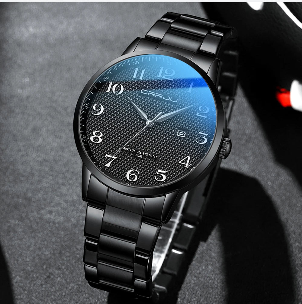 New Fashion Men's Watches Stainless Steel Top Brand Luxury Waterproof Men Quartz Wristwatches Relogio Masculino