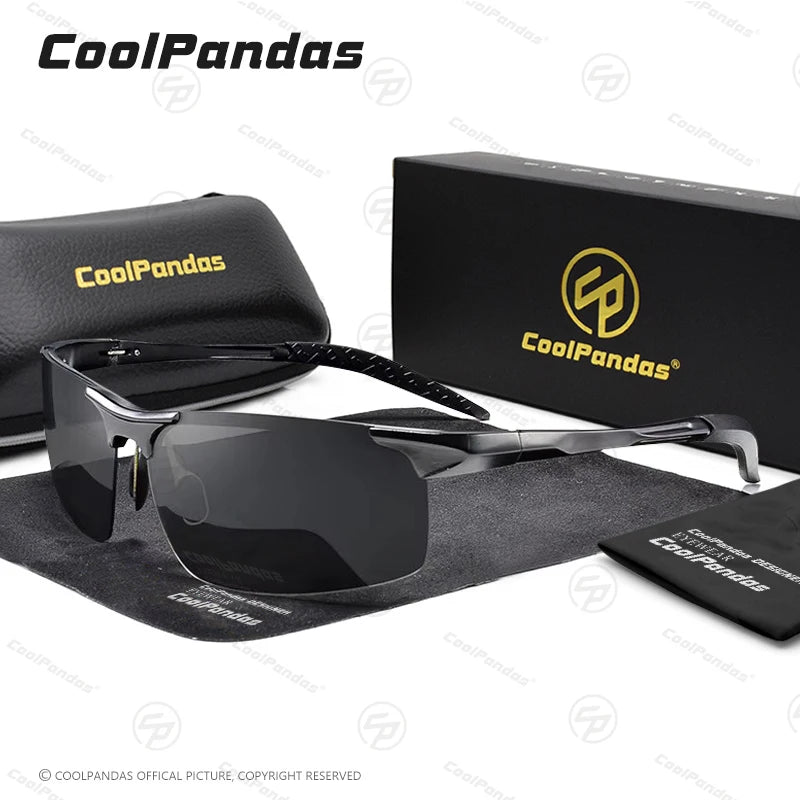 Aluminum Polarized Sunglasses UV400 Anti-Glare Driving Glasses Outdoor Rectangle Shades for Men