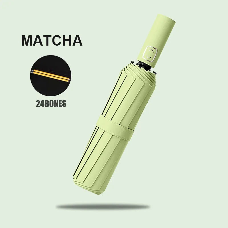 Large Automatic Folding Umbrella 24 Bone Windproof UV Protection Waterproof Travel Umbrella