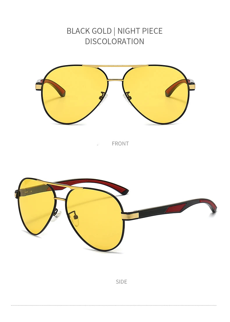 Pilot Photochromic Polarized UV400 Day Night Vision Driving Sunglasses for Men Women