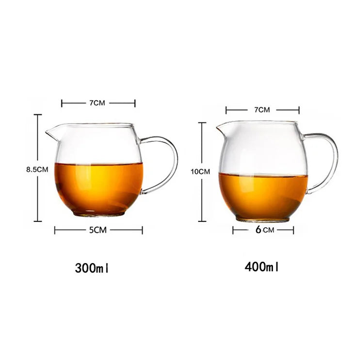 Heat Resisting Clear Glass Tea Pitcher Glass Tea Pot Fair Cup Cha Hai Chinese Kung Fu Tea Set Milk Glass Pitcher Coffee Pot
