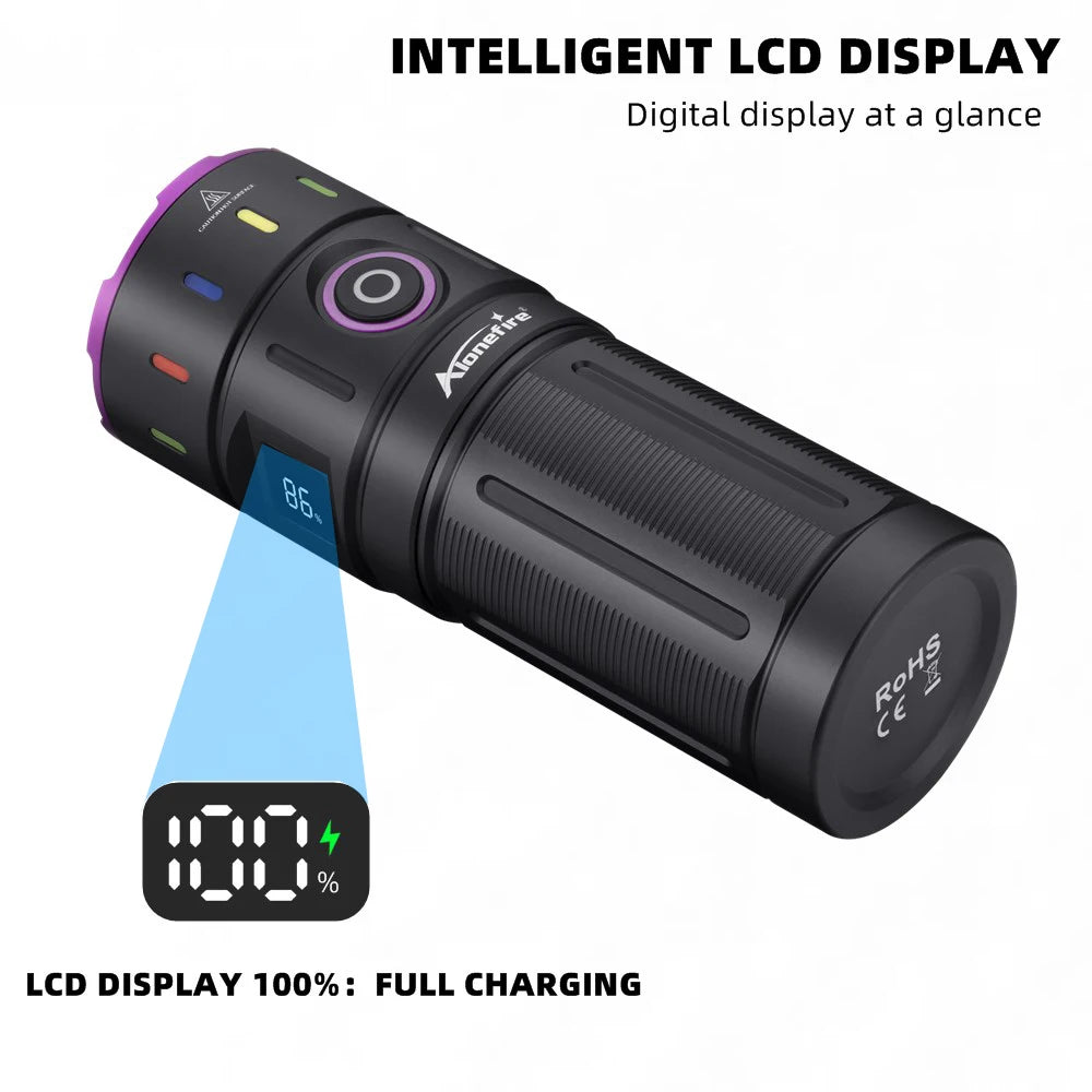 200W 365nm UV Blacklight Rechargeable Flashlight