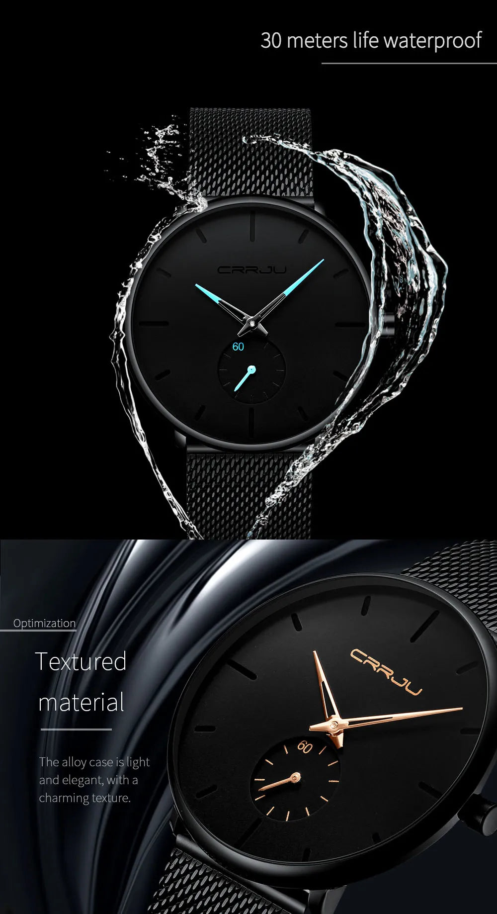 Fashion Mens Watches Top Brand Luxury Quartz Watch Men Casual Slim Mesh Steel Waterproof Sport Watch Relogio Masculino