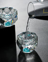 Diamond Cutting Crystal Liquor Glasses Set With Wine Dispenser Vodka Shot Glass Wine Glasses Whiskey Spirits Sake Brandy Teacup
