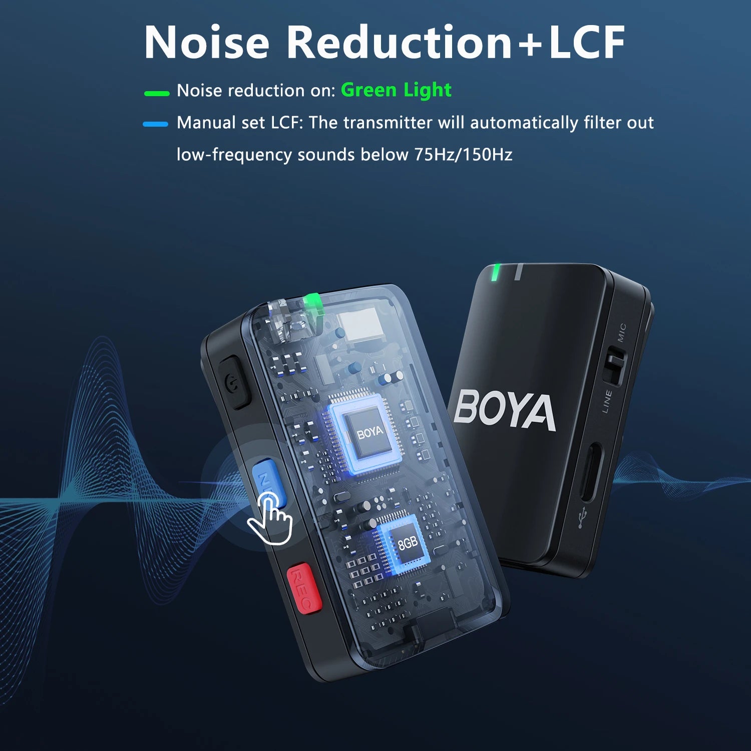 MIC-120 Wireless Lavalier Microphone with On-Board Recording for iPhone Android USB-C Devices Streaming Youtube Gaming