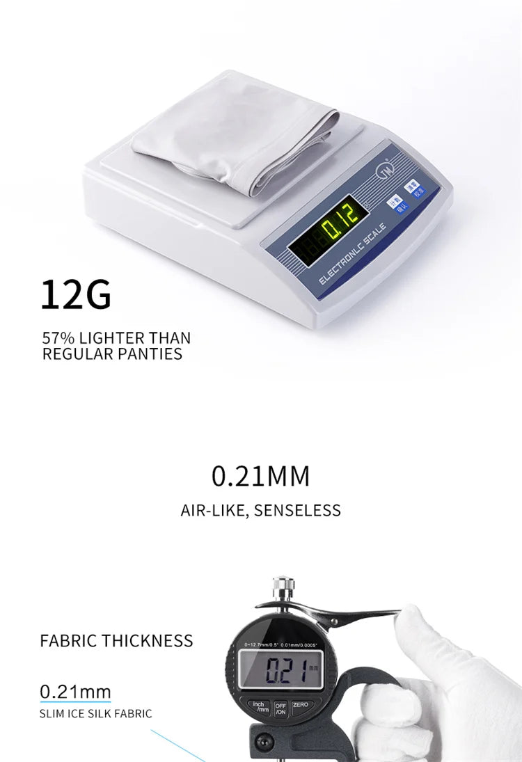 3-Pack Men’s Ice Silk Breathable Transparent Briefs – Thin & Lightweight