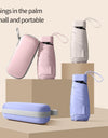 A solid color umbrella with a capsule box and a foldable umbrella for easy travel The umbrella is suitable for both sunny and r