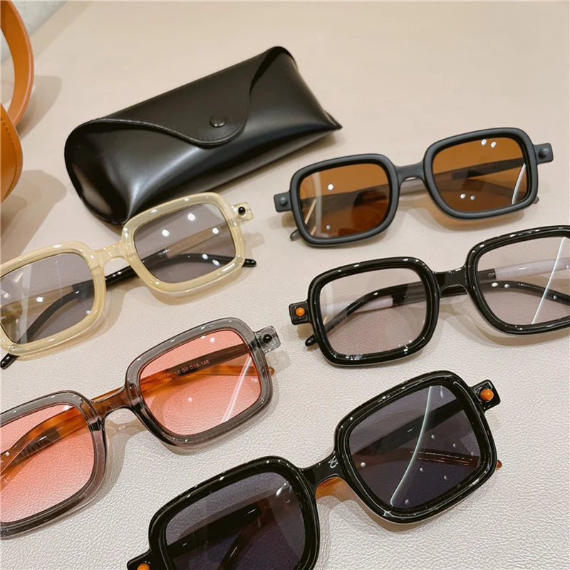 Retro Square Sunglasses With UV400 Protection