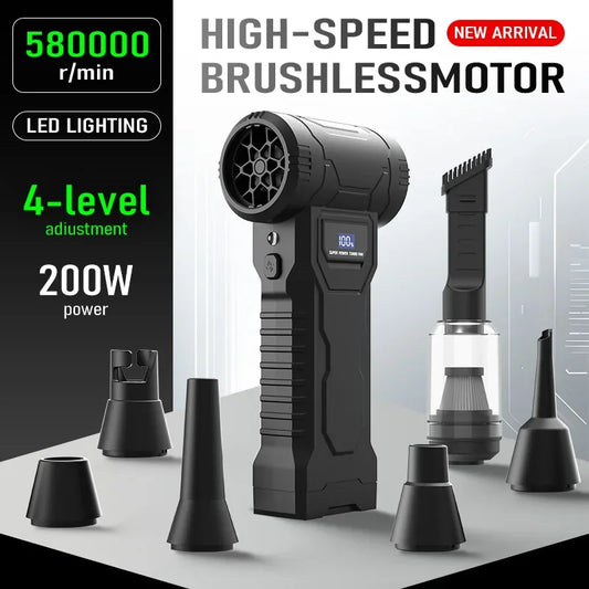 580000 RPM Portable Turbo Air Blower Rechargeable Electric Dust Cleaner