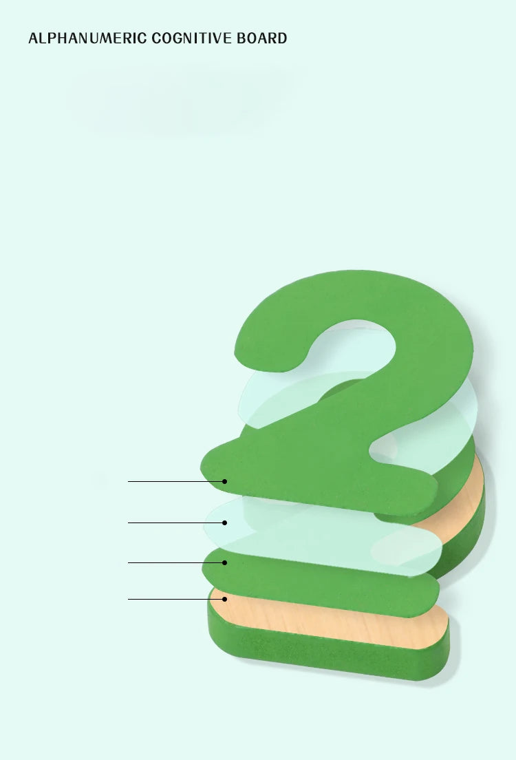 Wooden Alphabet and Number Learning Puzzle Board