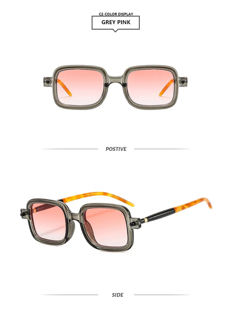 Retro Square Sunglasses With UV400 Protection