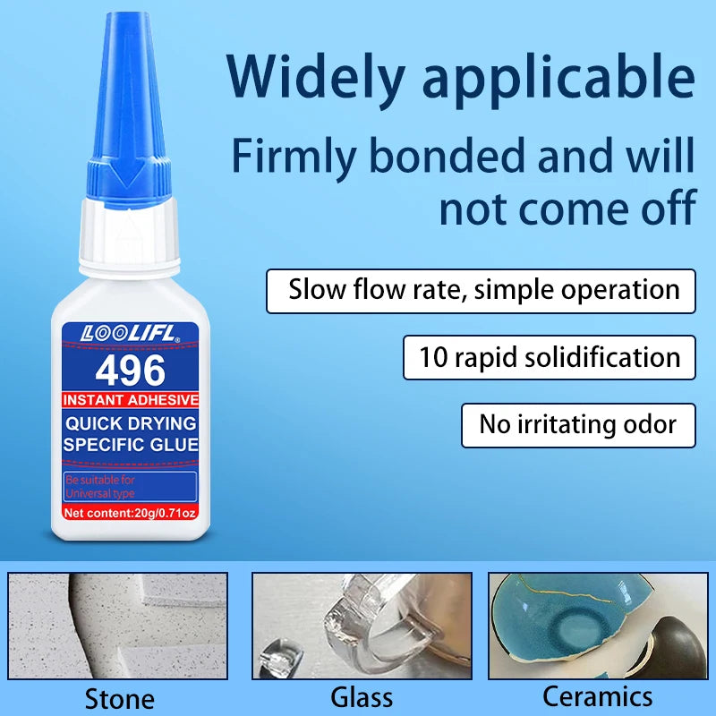 1-5pcs 20ml 496 Forte Trasparente Colla Morbida Scarpe Manicure Riparazione Accessori  Metallo Plastica Adesivo Multifunzionale