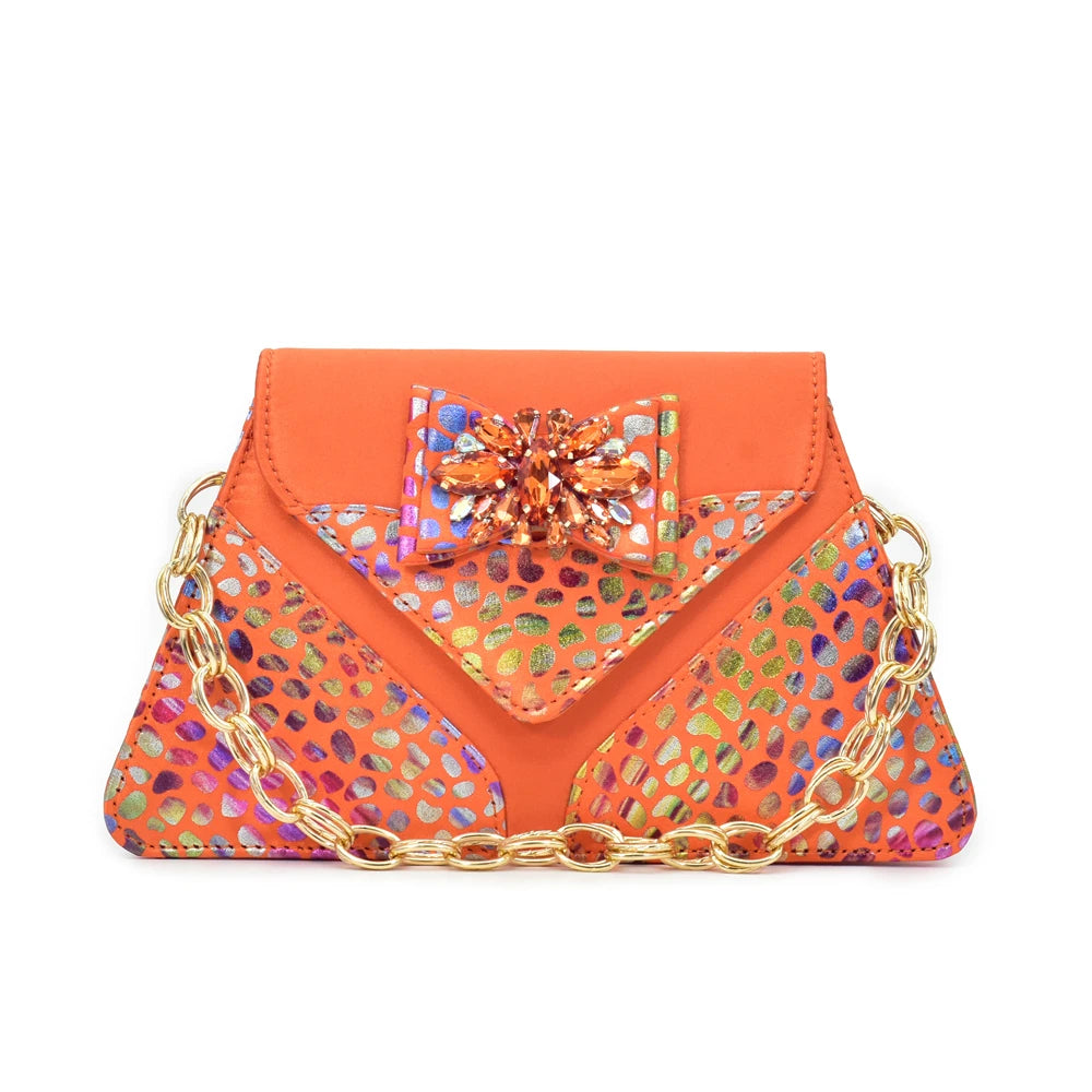 Design Women Shoes and Bags To Match Set Nigeria Party Crystal Butterfly-knot Women Pumps African Matching Shoes and Bags