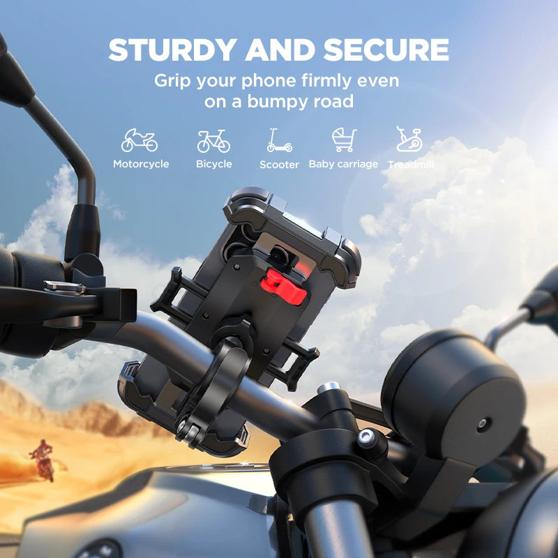 Motorcycle Phone Mount Upgrade Bike Phone Holder Ultra-Stable Bicycle Phone Mount Handlebar Cell Phone Clamp for Scooter
