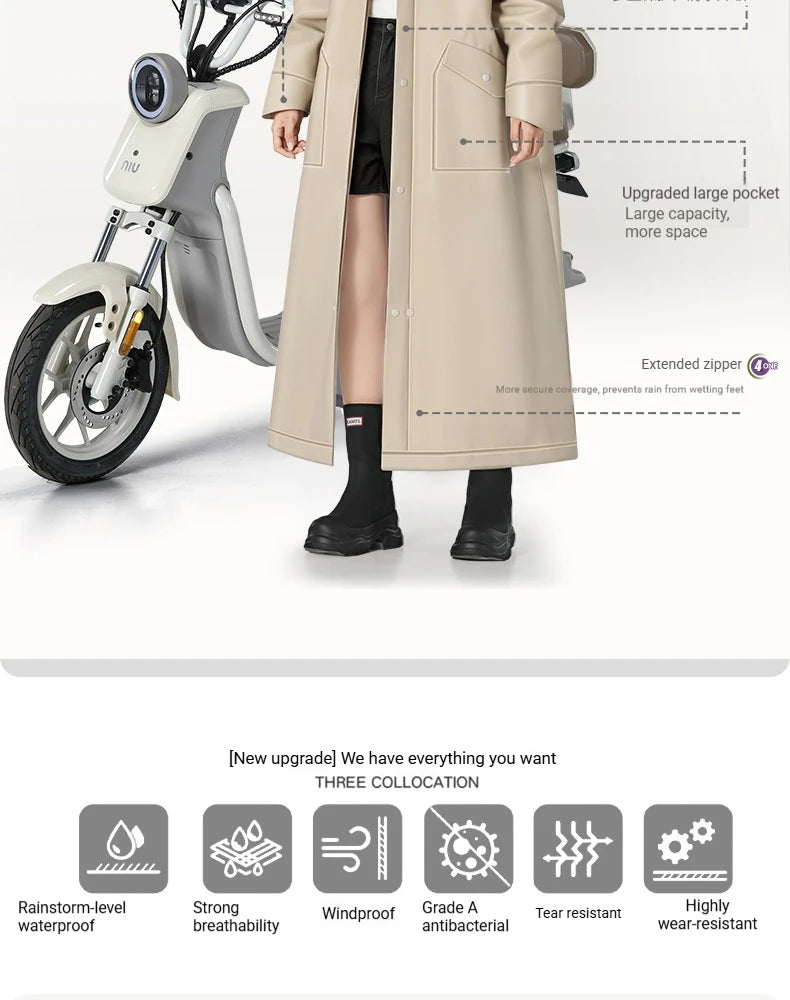 Full Body Waterproof Rain Poncho for Motorcycle and Outdoor Activities