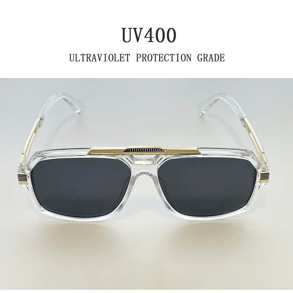 Vintage Square Alloy Frame Sunglasses With UV400 Protection