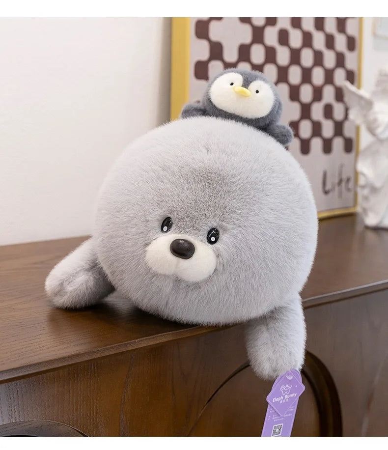 Kawaii Stuffed Doll Plush Toy Cute Penguin Backpack Sloth Seal for Kids Birthday Xmas Gift Soft Cuddly Animal Plushie