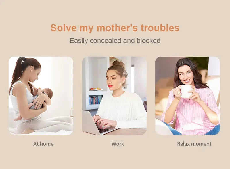 Wearable Breast Milk Pump Silicone LCD Display Hands-free Electric Breast Pump Portable and Comfortable for Novice Mothers