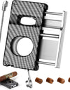Cigar Cutter,5 in 1 Cigar Cutter Set,Built-in Cigar V Cutter, Flat Cutter, Cigar Punch, Cigar Draw Enhancer and Cigar Holder