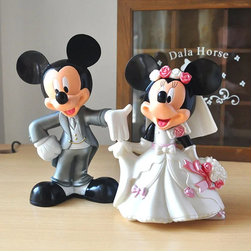 2 pcs/set Disney  Minnie Mickey Mouse marry Action disney China red  dolls  kids Toy Figures wedding present  gift