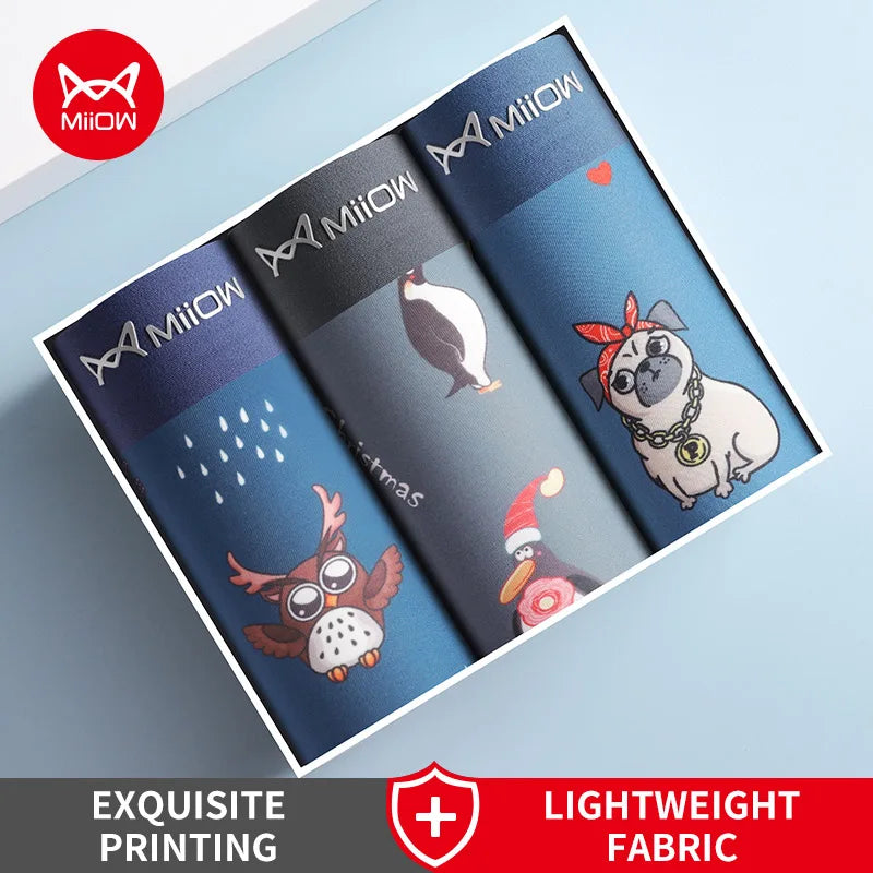 Men’s Funny Boxer Panties – 3-Pack Cotton Underwear