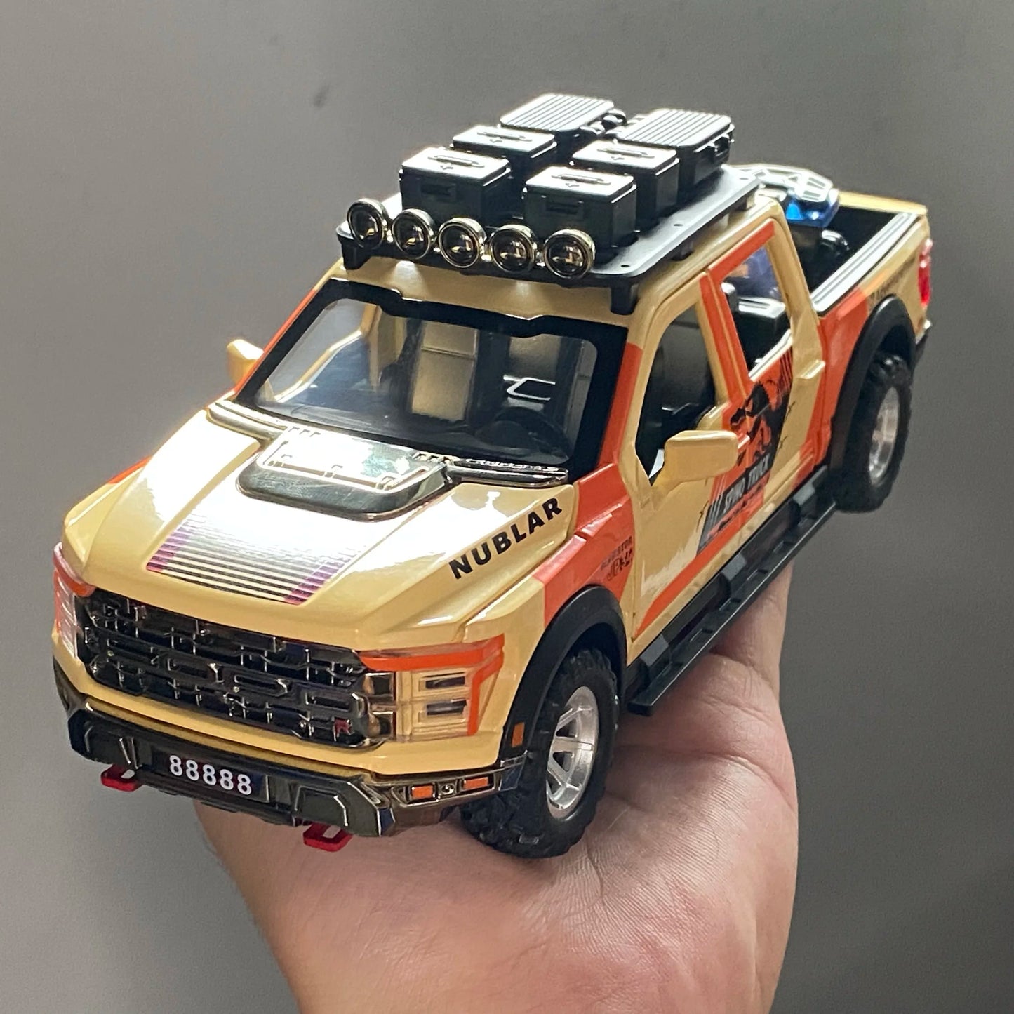 1:24 F150 Off Road Pickup Truck Alloy Diecast Metal Model Sound & Light Pull Back Toy Trendy Display Birthday Present For Friend