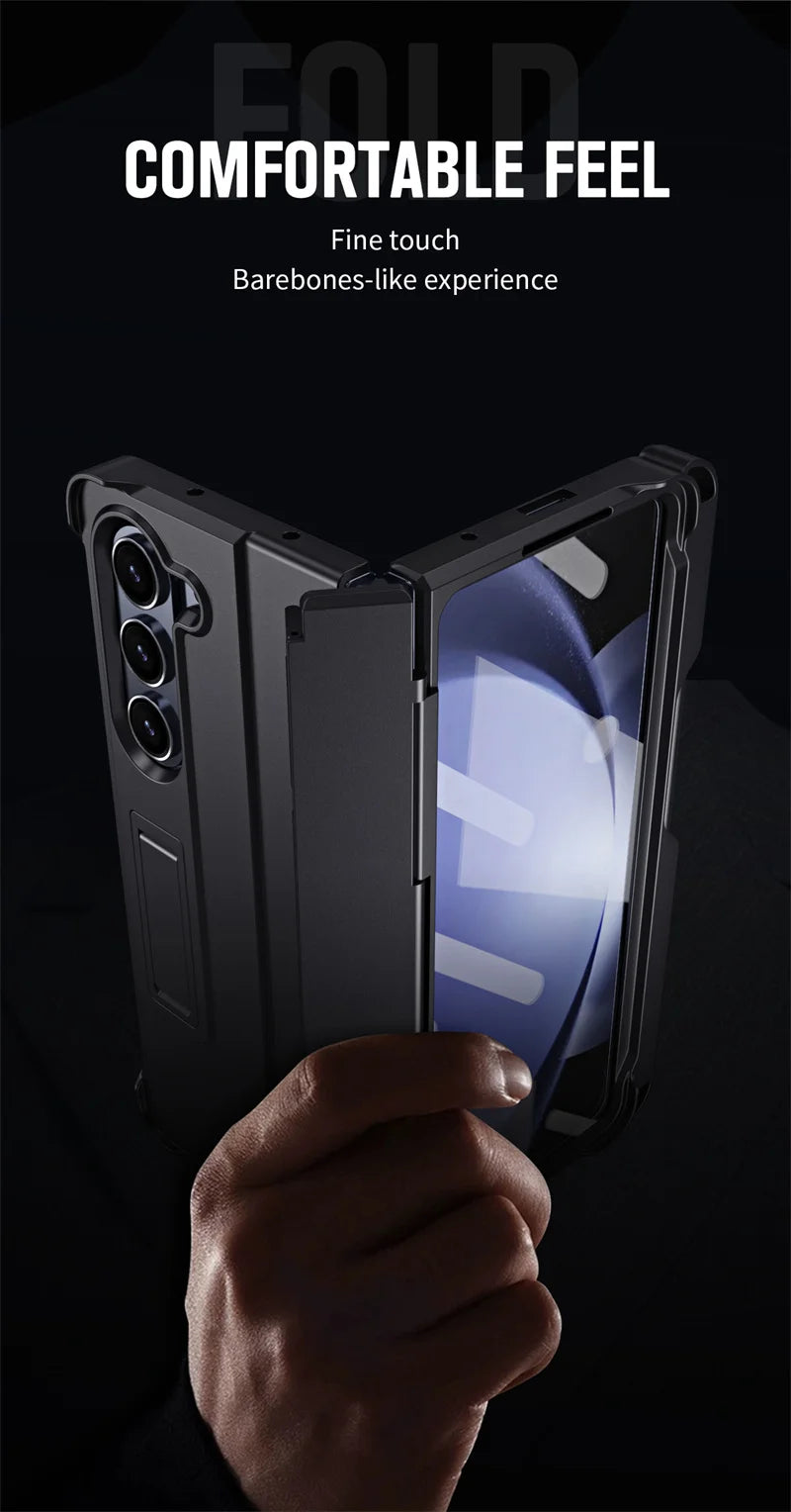 Phone Case With Pen Slot Stylus Hinge bracket Shell Membrane For Samsung Galaxy Z Fold 5 4 3 Case All-Inclusive Z Fold 6 3 Cover