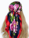Retro Women Silk Scarf Bandanna Fashion Bohemian Pattern Square Hijab Lady Wrap Headband foulard muffler