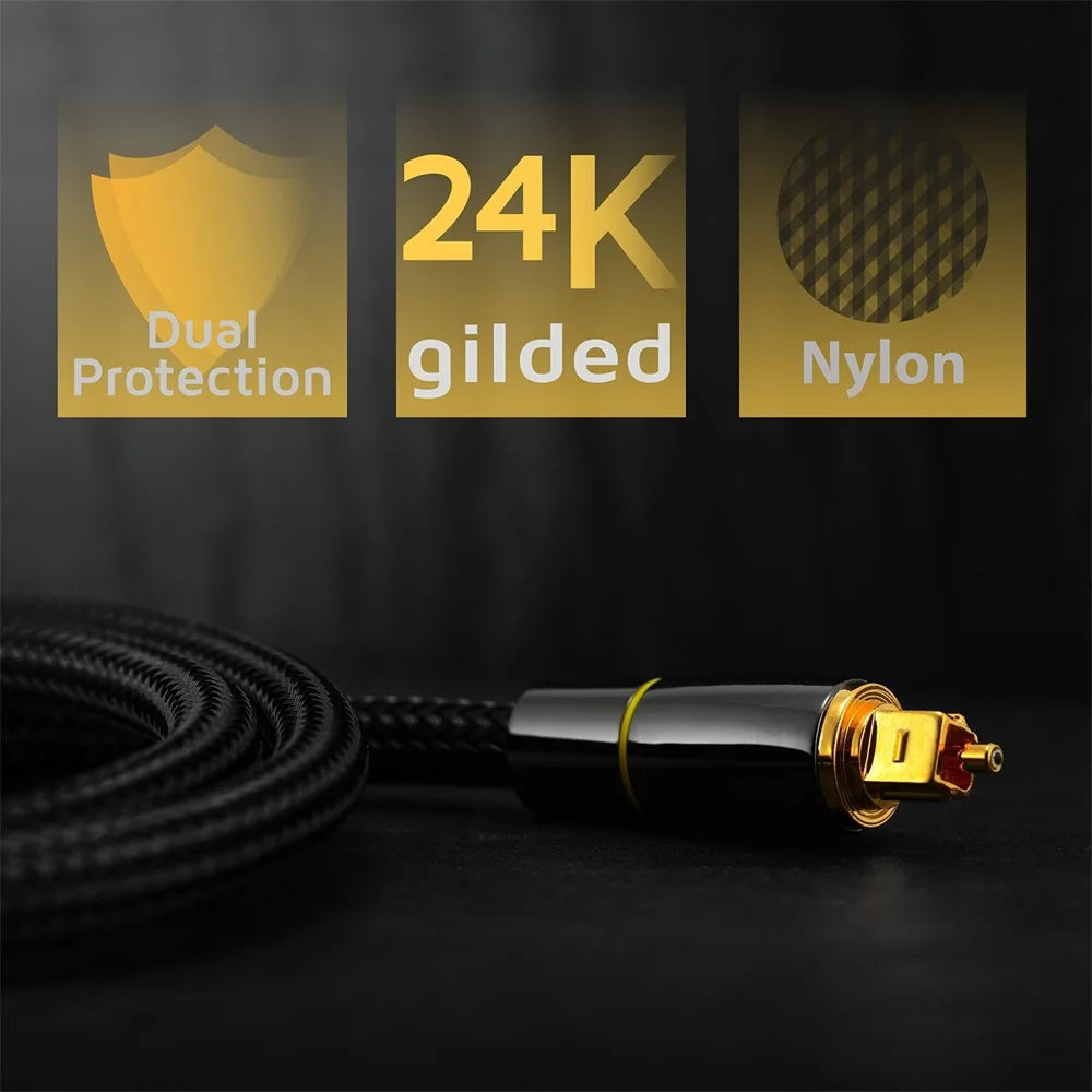 Coaxial SPDIF Cable Dolby 7.1 Soundbar 5.1 Digital Optical Audio Cable Toslink Fiber Cable for Amplifiers Player Xbox 360