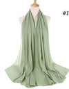 Muslim Chiffon Hijab Women Bubble Chiffon Scarf For Women Ladies Veil Muslim Islam Solid Color Malaysia Wrap Scarves