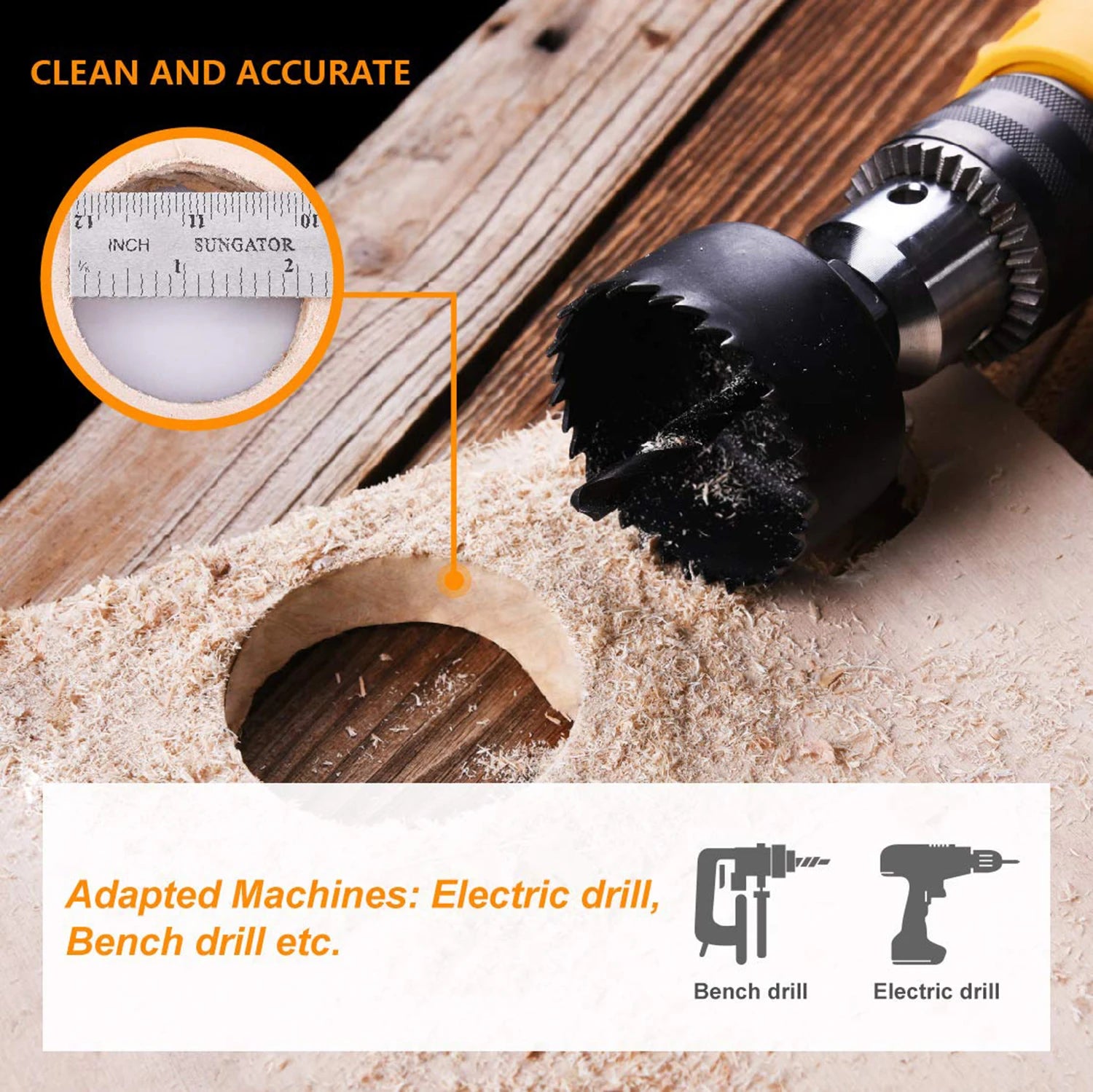 4pc Hole Saws Kit 28/34/48/50mm Hole Cutter Drill Bit Set Hole Saw Cutter Wood Plastic Wood Cutter Woodworking With Center Drill