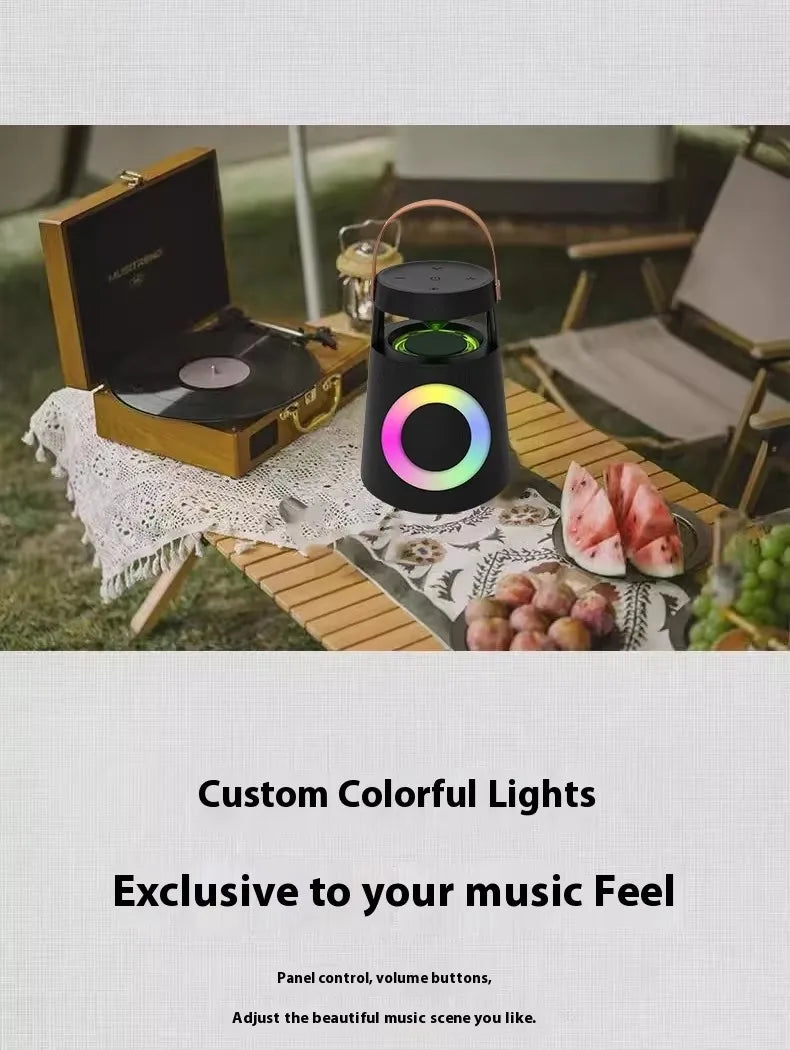 Wireless Bluetooth Speaker Outdoor Portable Camping RGB Color Light Rechargeable Wireless Speaker Home Party Music Player