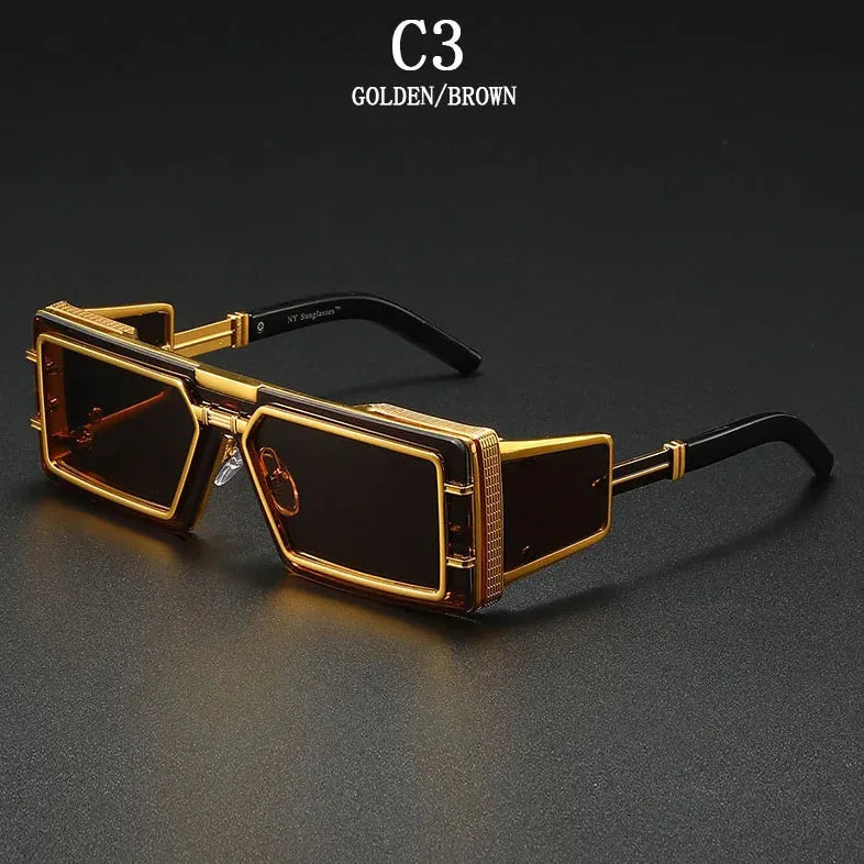 Square Punk Steampunk Sunglasses With UV400 Protection