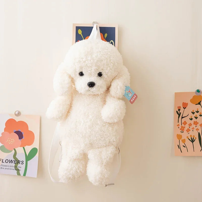 Cute Teddy Dog Plush Backpack Soft Shoulder Bag