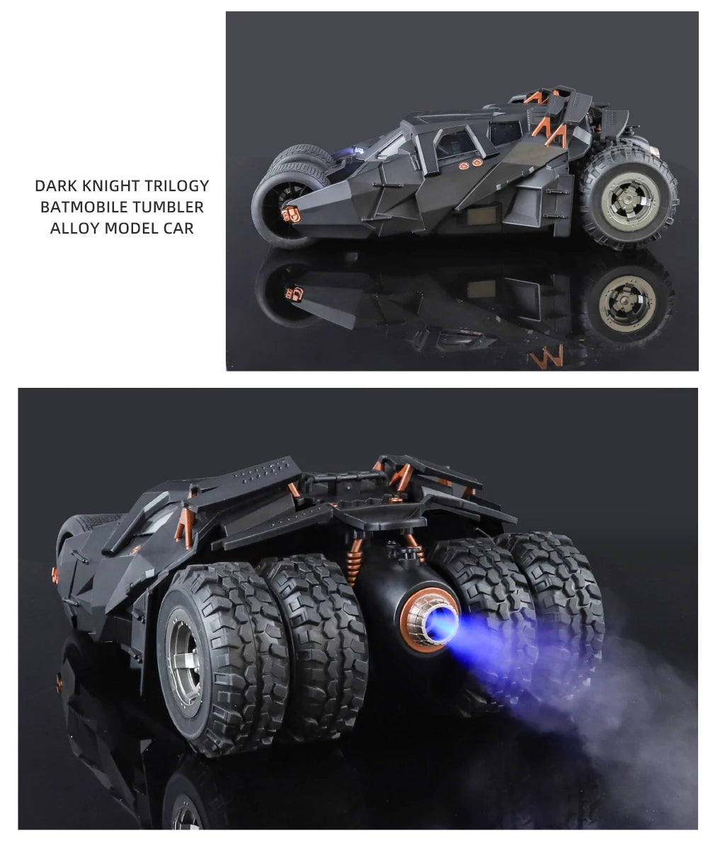 1:18 Batmobile Tumbler Alloy Diecast Model Sound Light Car Spray Function Toy Display Ornament Toys For Gift For